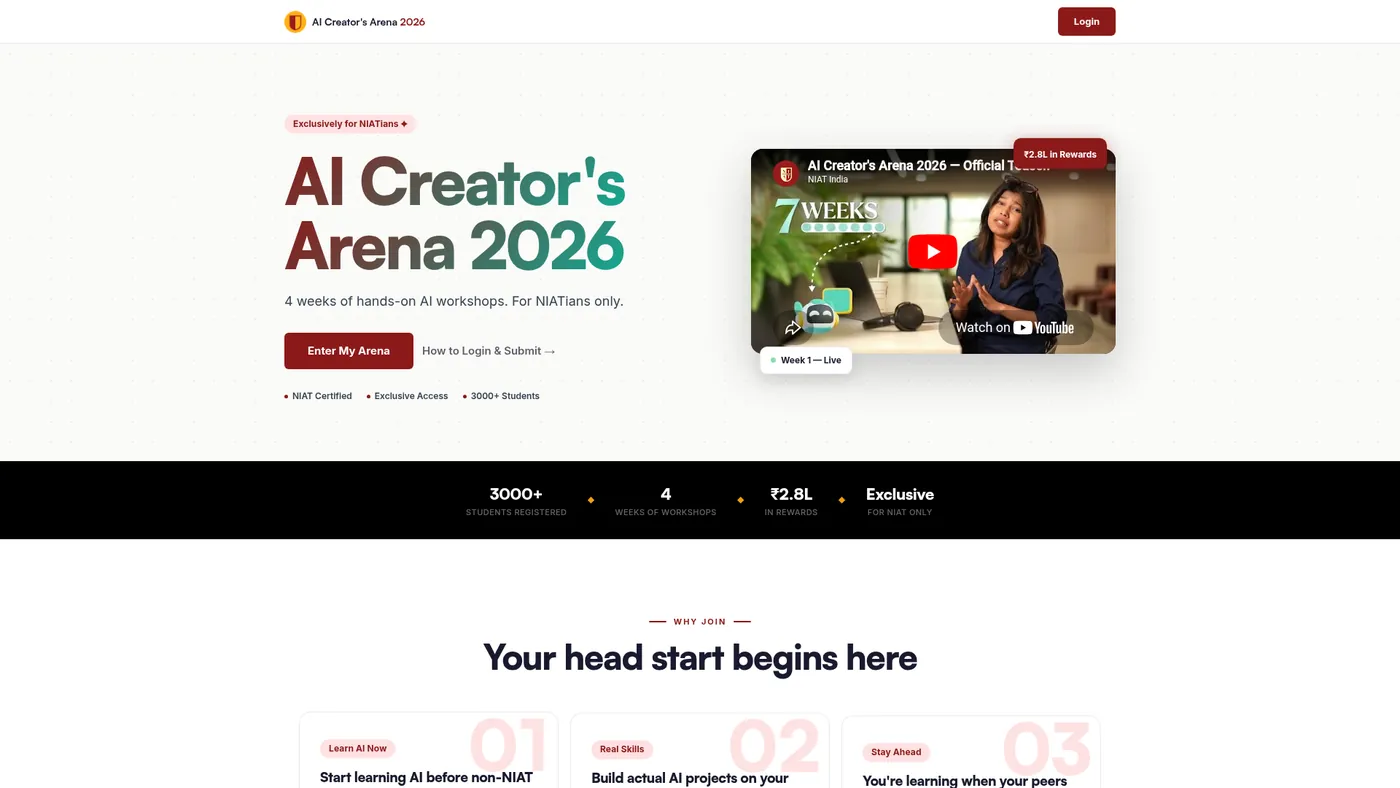 AI Creator’s Arena 2026 website